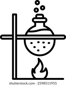 Flask Line Vector Icon Design