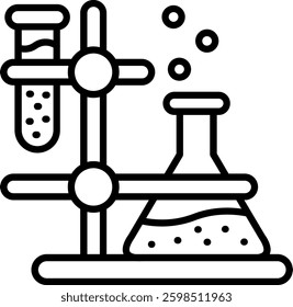 Flask Line Vector Icon Design