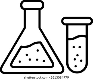Flask Line Vector Icon Design