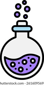Flask Line Vector Icon Design