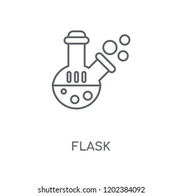 Flask linear icon. Flask concept stroke symbol design. Thin graphic elements vector illustration, outline pattern on a white background, eps 10.