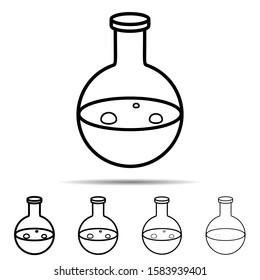 Flask with liquid different shapes icon. Simple thin line, outline vector of halloween icons for ui and ux, website or mobile application