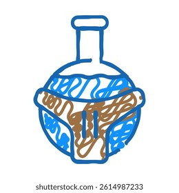 flask with liquid doodle icon sketch vector. flask with liquid sign. isolated symbol illustration