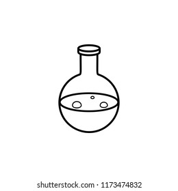 Flask with liquid icon. Simple outline vector of Halloween set for UI and UX, website or mobile application