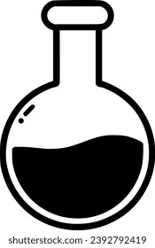 Flask with liquid line icon, outline vector sign, linear style sign, symbol, vector, art