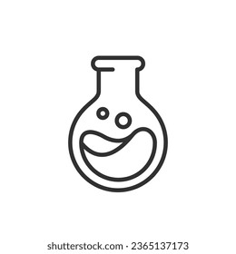Kolben mit flüssigem, linearem Symbol. Linie mit bearbeitbarem Hub