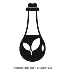 Flask liquid oil icon. Simple illustration of flask liquid oil vector icon for web design isolated on white background