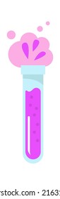 Flask with liquid in reaction Chemistry icon. Vector illustration