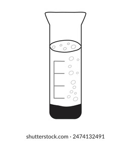 Flask with liquid and scale image infographics
