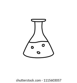flask with liquid sketch icon. Element of education icon for mobile concept and web apps. Outline flask with liquid sketch icon can be used for web and mobile on white background