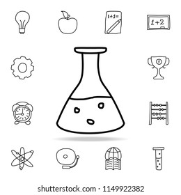 flask with liquid sketch icon. Element of education icon for mobile concept and web apps. Outline flask with liquid sketch icon can be used for web and mobile