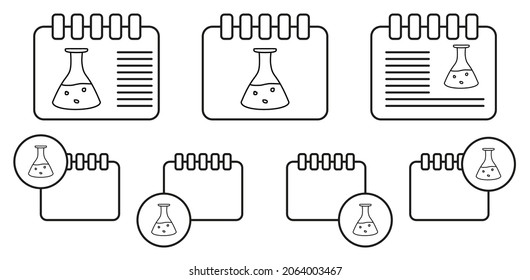 Flask with liquid sketch vector icon in calender set illustration for ui and ux, website or mobile application