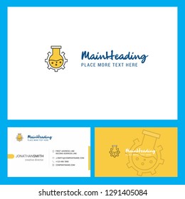 Flask Logo design with Tagline and Front and Back Busienss Card Template. Vector Creative Design