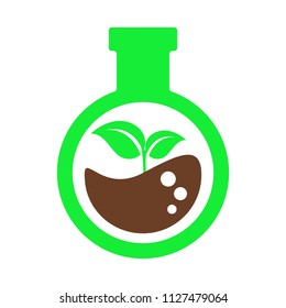 flask logo. laboratory icon. chemical symbol. vector eps 08.