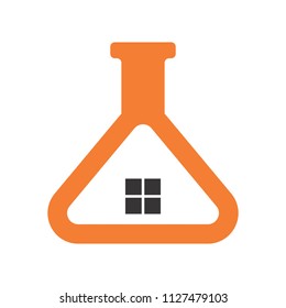 flask logo. laboratory icon. chemical symbol. vector eps 08.
