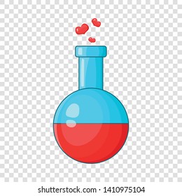 Flask with love fluid icon. Cartoon illustration of flask with love fluid vector icon for web design
