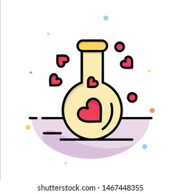 Flask, Love, Heart, Wedding Abstract Flat Color Icon Template. Vector Icon Template background
