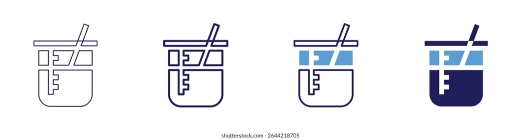 Flask mark icon in 4 different styles. Thin Line, Line, Bold Line, Duotone. Duotone style. Editable stroke.