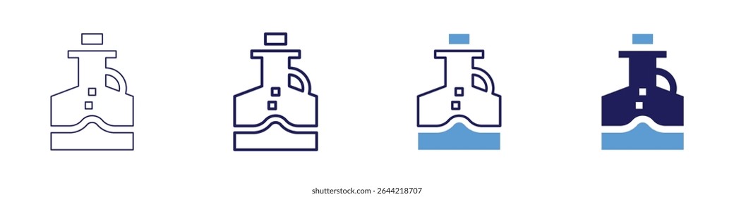 Flask measurement icon in 4 different styles. Thin Line, Line, Bold Line, Duotone. Duotone style. Editable stroke.