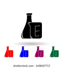 flask and measuring cup multi color icon. Elements of science set. Simple icon for websites, web design, mobile app, info graphics