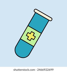 Flasche mit Medical Cross Vektorgrafik Flat Icon. Medizin und Gesundheitswesen, Support. Graph-Symbol für medizinische Website und App Design, Logo, App, UI