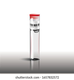 Flask for medical tests on white. Realism vector.