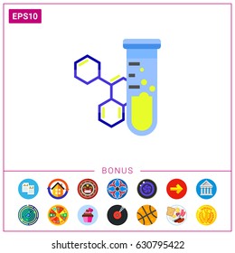 Flask and Molecular Structure Icon