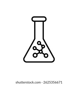 Frasco com Ícone de Estrutura Molecular para Lições de Química Avançada