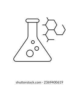 Diseño de iconos de estructura de máscara y molécula. Icono de la línea del vector de química. aislado de fondo blanco. ilustración vectorial