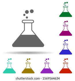 Flask in multi color style icon. Simple glyph, flat vector of energy icons for ui and ux, website or mobile application