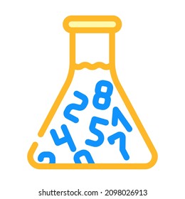 flask with numbers color icon vector. flask with numbers sign. isolated symbol illustration