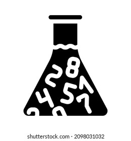Flasche mit Zahlen Symbol Vektorgrafik. Flasche mit Zahlenzeichen. isoliertes Kontursymbol