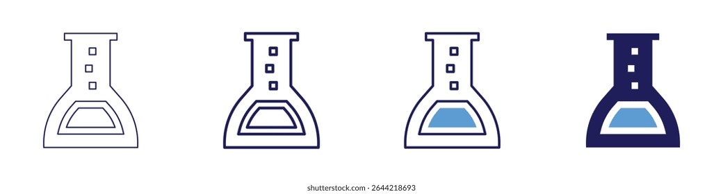 Flask observation icon in 4 different styles. Thin Line, Line, Bold Line, Duotone. Duotone style. Editable stroke.