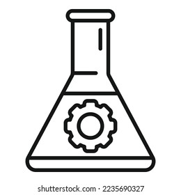 Flask oil business icon outline vector. Creative solution. Think startup