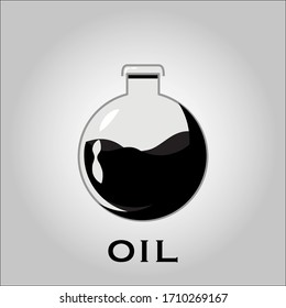 a flask of oil icon. oil vector illustration. Graphic elements for Financial news poster, flyer. Crude oil market, Oil Storage, economy concept.