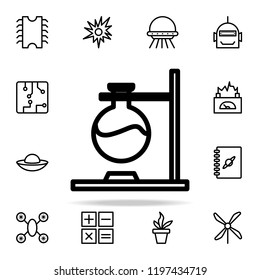 flask on fire icon. Science icons universal set for web and mobile