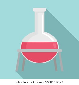 Flask on metal stand icon. Flat illustration of flask on metal stand vector icon for web design