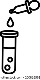 Flask Outline Vector Icon Design
