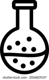 Flask Outline Vector Icon Design
