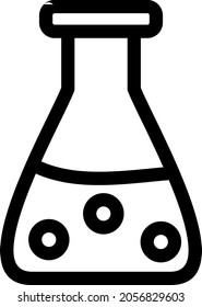 Flask Outline Vector Icon Design
