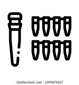 Flask Paternity Analysis Icon Vector. Outline Flask Paternity Analysis Sign. Isolated Contour Symbol Illustration