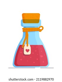 A flask of pink love potion.