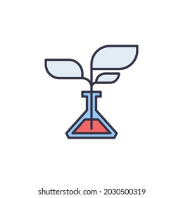 Flask with Plant vector Growing Plants concept colored icon or logo element