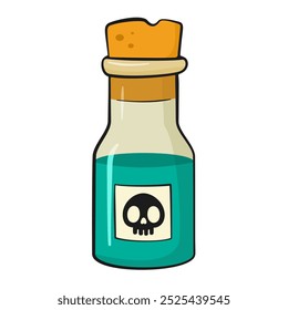 Flask with poison. Cartoon. Halloween decoration