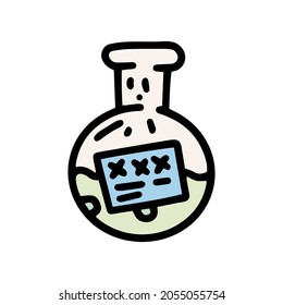 flask with poison color vector doodle simple icon