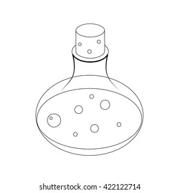 Flask with potion icon, isometric 3d style 