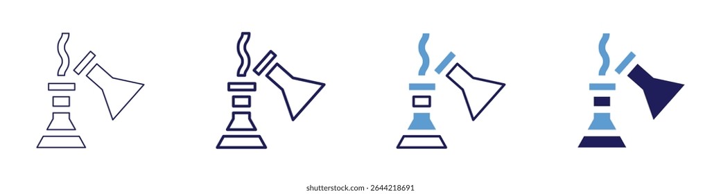 Flask precipitate icon in 4 different styles. Thin Line, Line, Bold Line, Duotone. Duotone style. Editable stroke.
