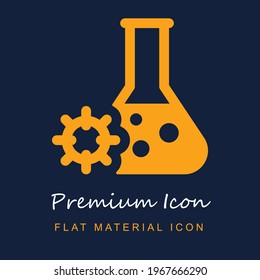 Flask premium material ui ux isolated vector icon in navy blue and orange colors