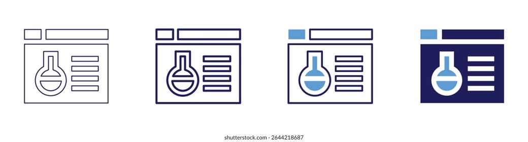 Flask preparation icon in 4 different styles. Thin Line, Line, Bold Line, Duotone. Duotone style. Editable stroke.