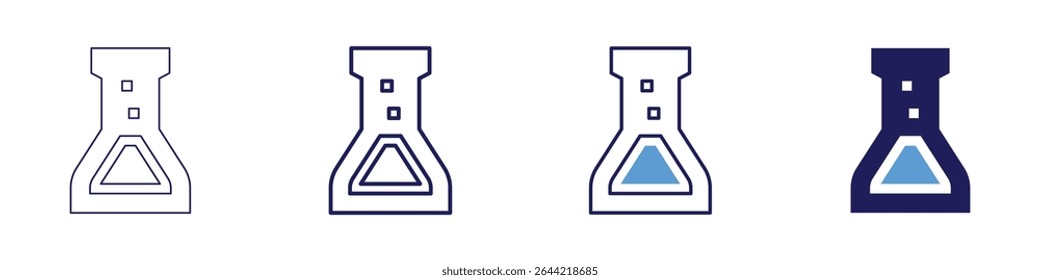 Flask purity icon in 4 different styles. Thin Line, Line, Bold Line, Duotone. Duotone style. Editable stroke.